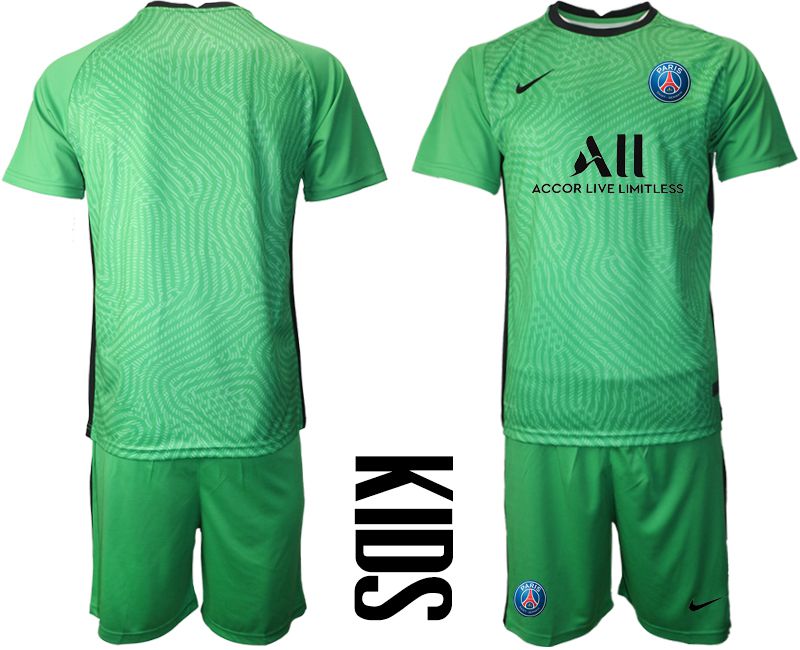 Youth 2020-2021 club Paris St German green goalkeeper Soccer Jerseys